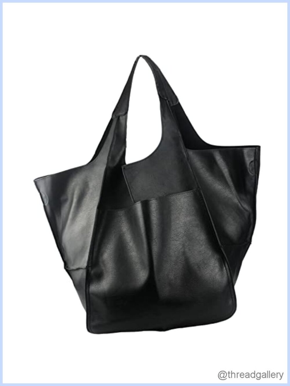 Oversized PU Leather Tote Bag Huge Capacity Work Hobo Bucket Purse